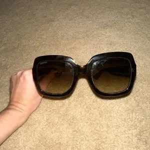 Gucci | Accessories | Gucci Square Sunglasses Havana Blue  display picture 1